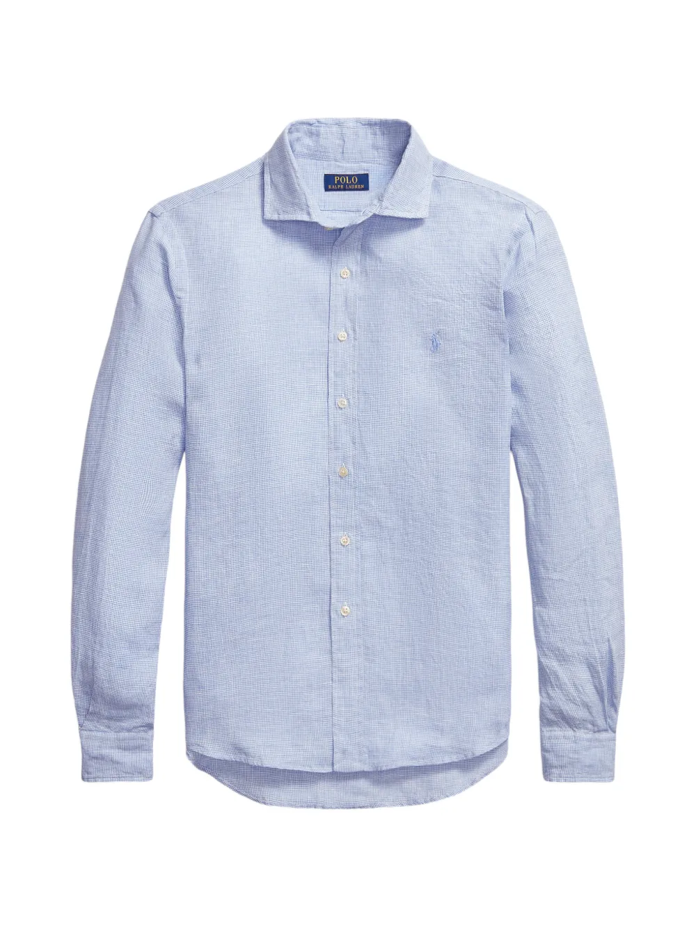 Polo Ralph Lauren Besticktes Pony-Hemd mit Hahnentrittmuster - Blau