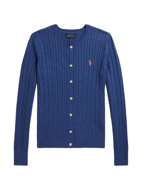 POLO RALPH LAUREN KIDS 绞花针织logo刺绣棉开衫