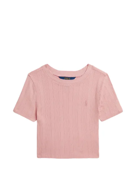 POLO RALPH LAUREN KIDS scalloped pointelle-knit T-shirt