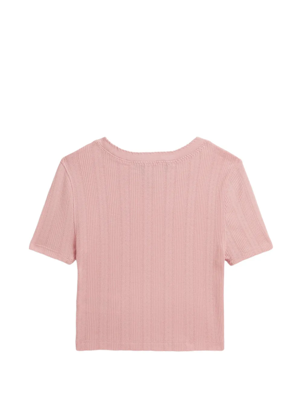 POLO RALPH LAUREN KIDS Gewelfd pointelle gebreid T-shirt Roze