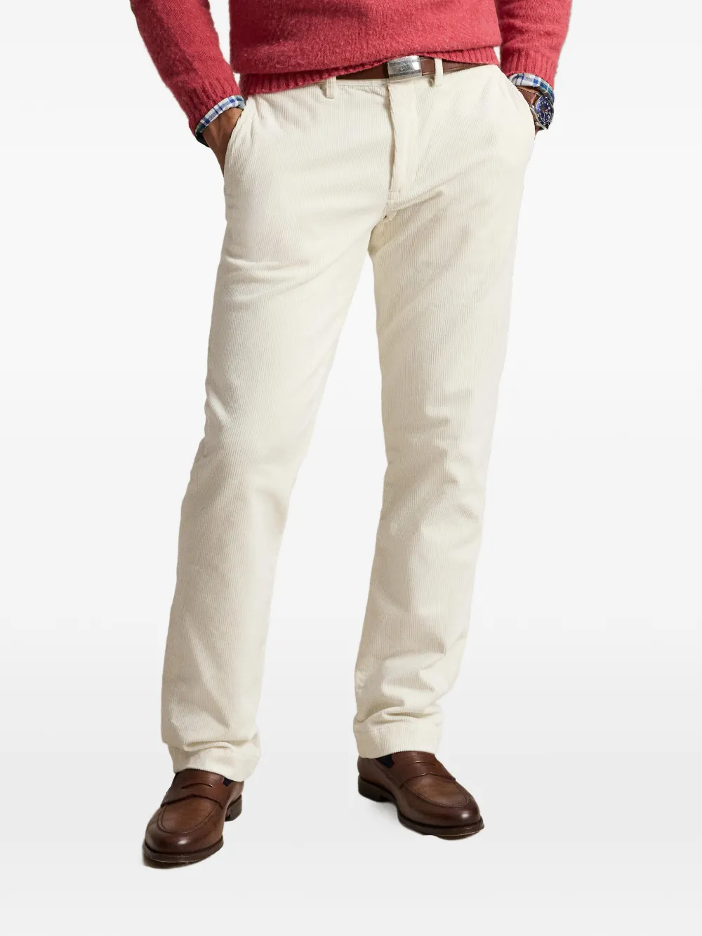 Polo Ralph Lauren Straight ribfluwelen broek Wit