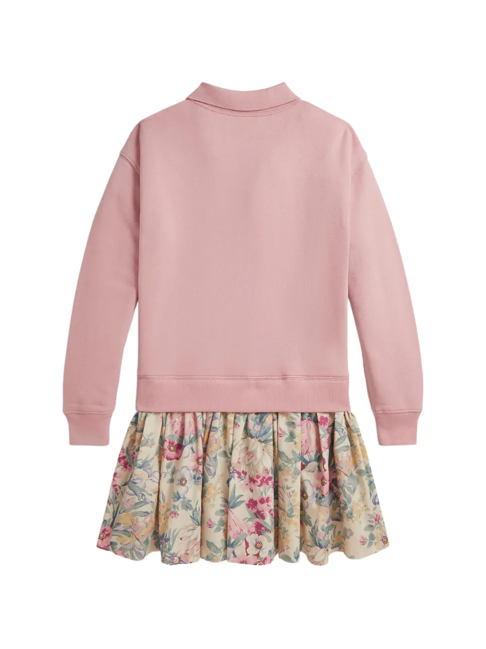 POLO RALPH LAUREN KIDS Jurk met bloemenrok en kraag Roze