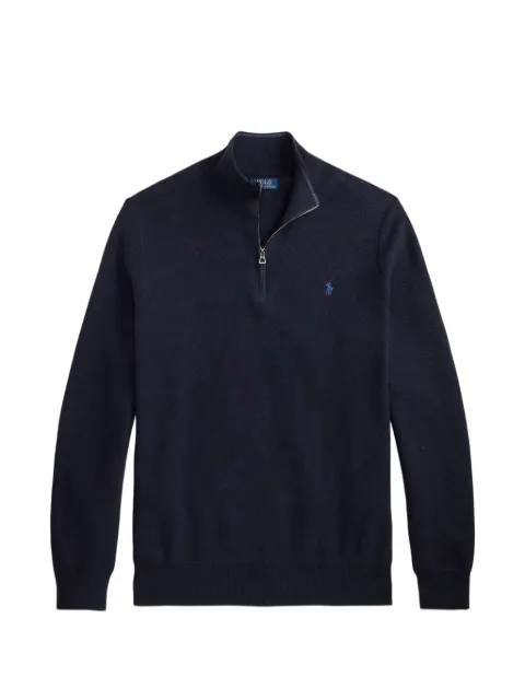 Polo Ralph Lauren suéter tejido de malla con medio cierre