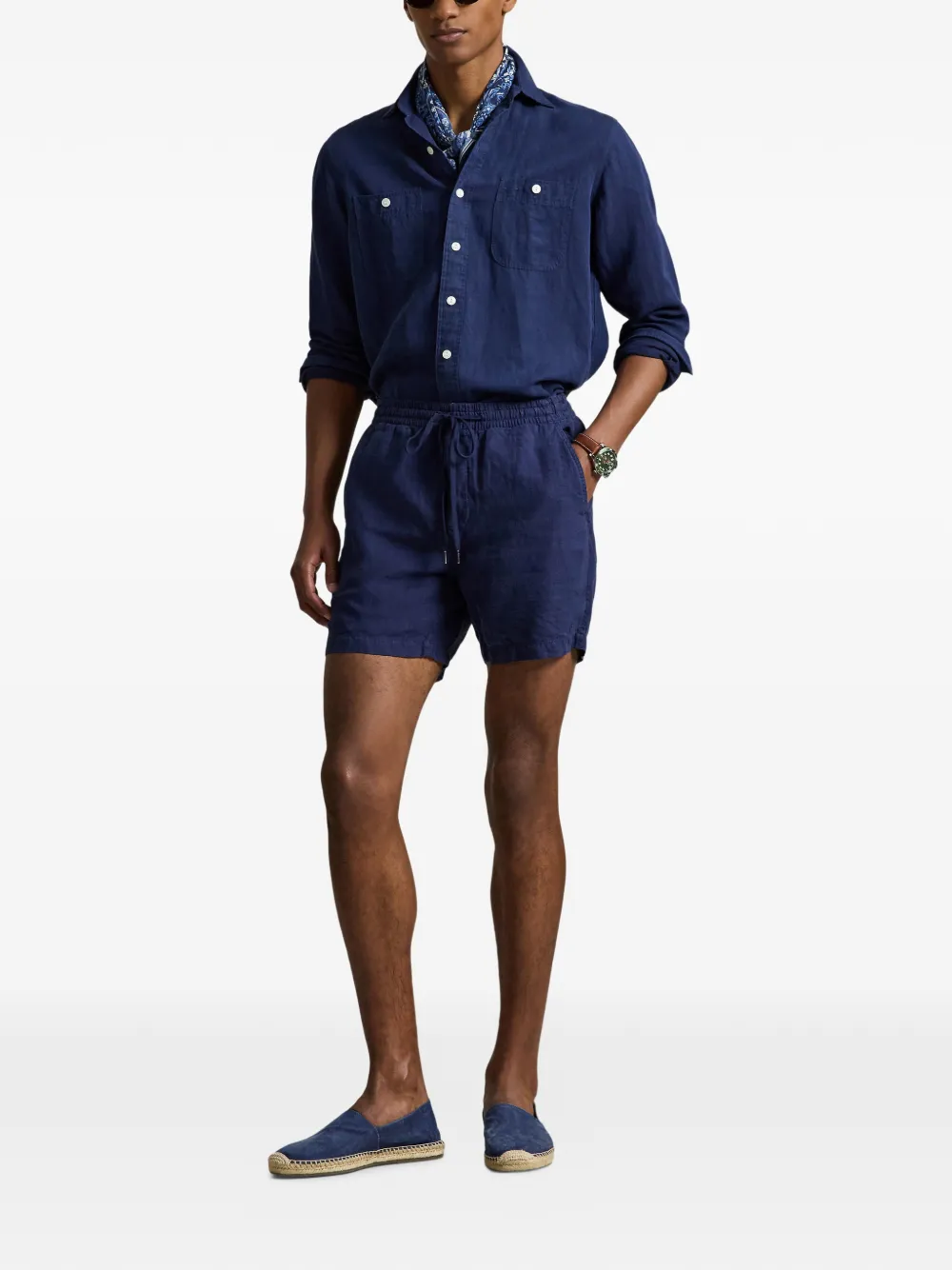 Polo Ralph Lauren Zwembroek met borduurwerk en trekkoord Blauw