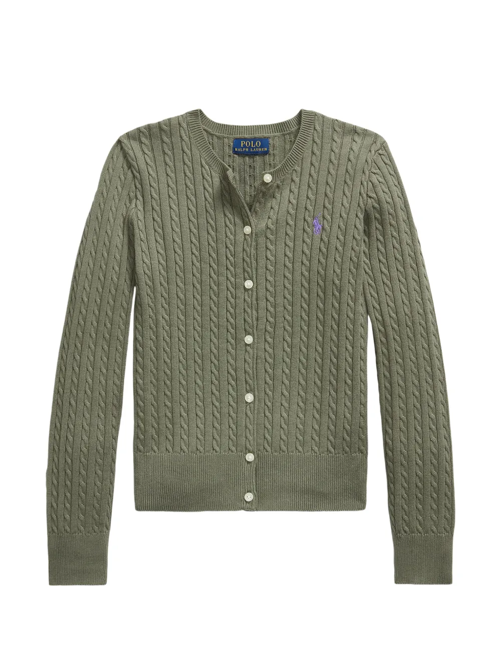 POLO RALPH LAUREN KIDS Cardigan in cotone a trecce - Verde