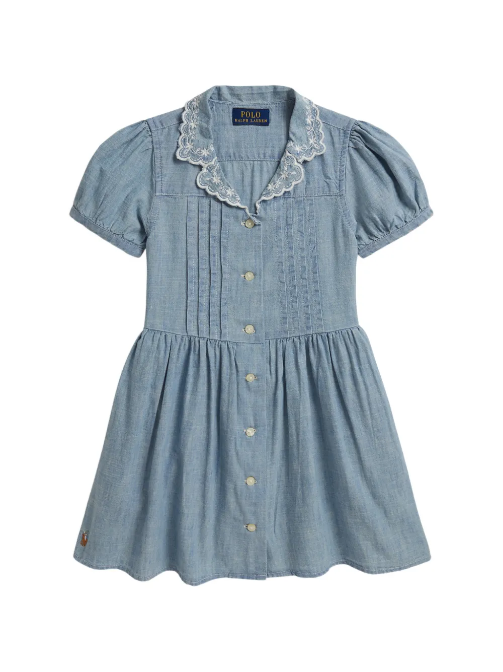 POLO RALPH LAUREN KIDS Hemdkleid mit Biesen - Blau