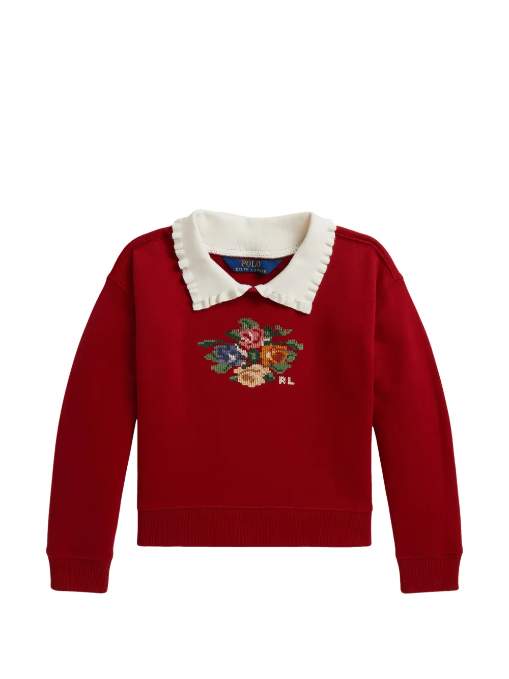 POLO RALPH LAUREN KIDS Felpa con ricamo a fiori - Rosso