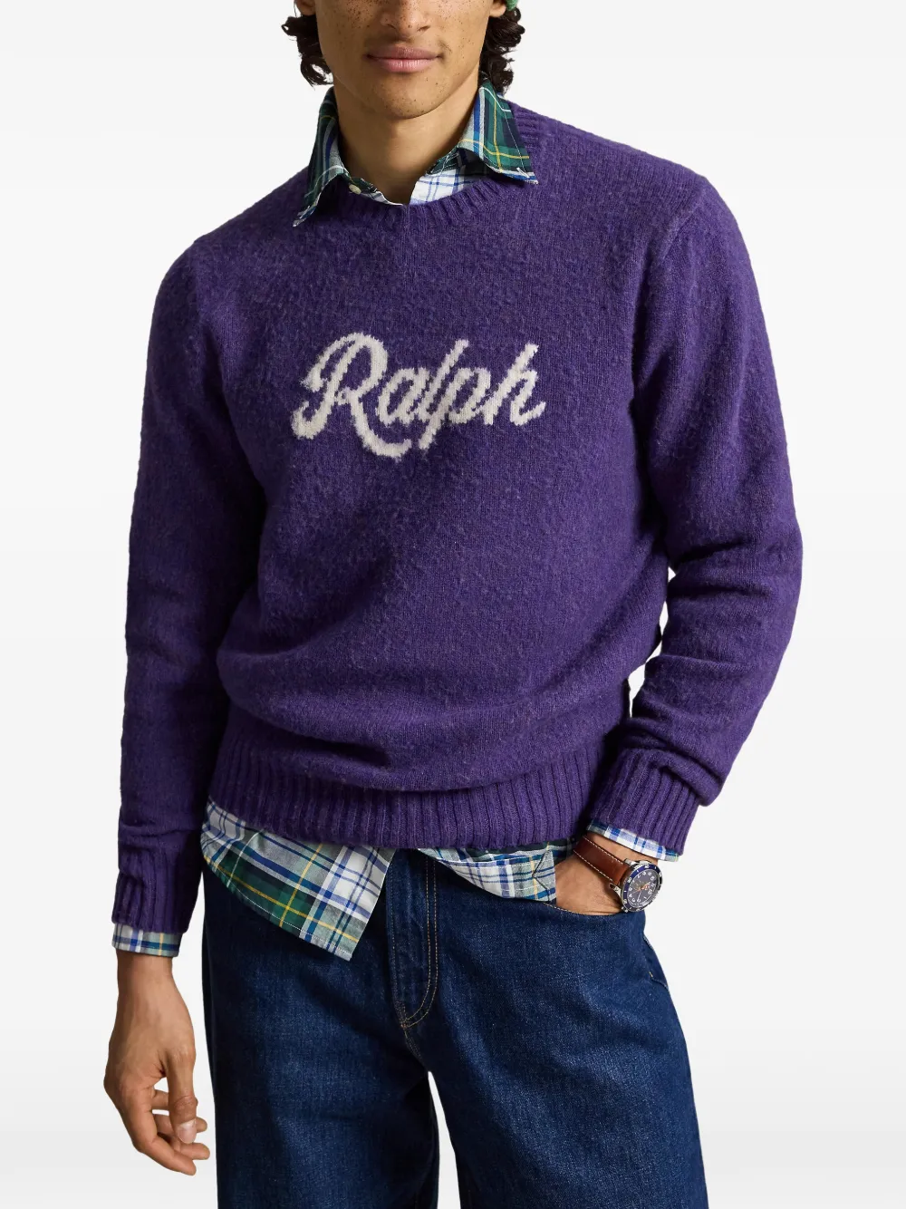 Polo Ralph Lauren Gebreide trui met logo Paars