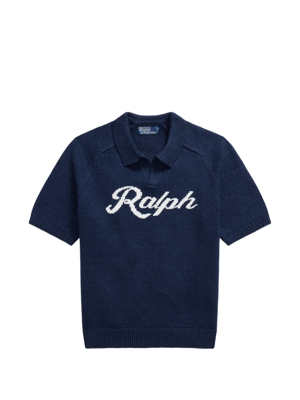 Polo Ralph Lauren logo-intarsia short-sleeve sweater - Blu