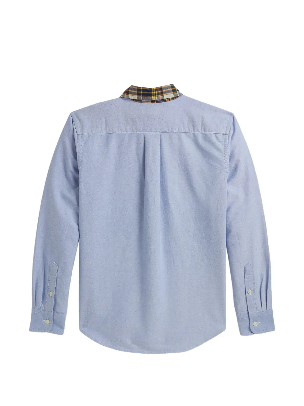 POLO RALPH LAUREN KIDS Katoenen Oxford shirt met geruite kraag en logo-detail Blauw