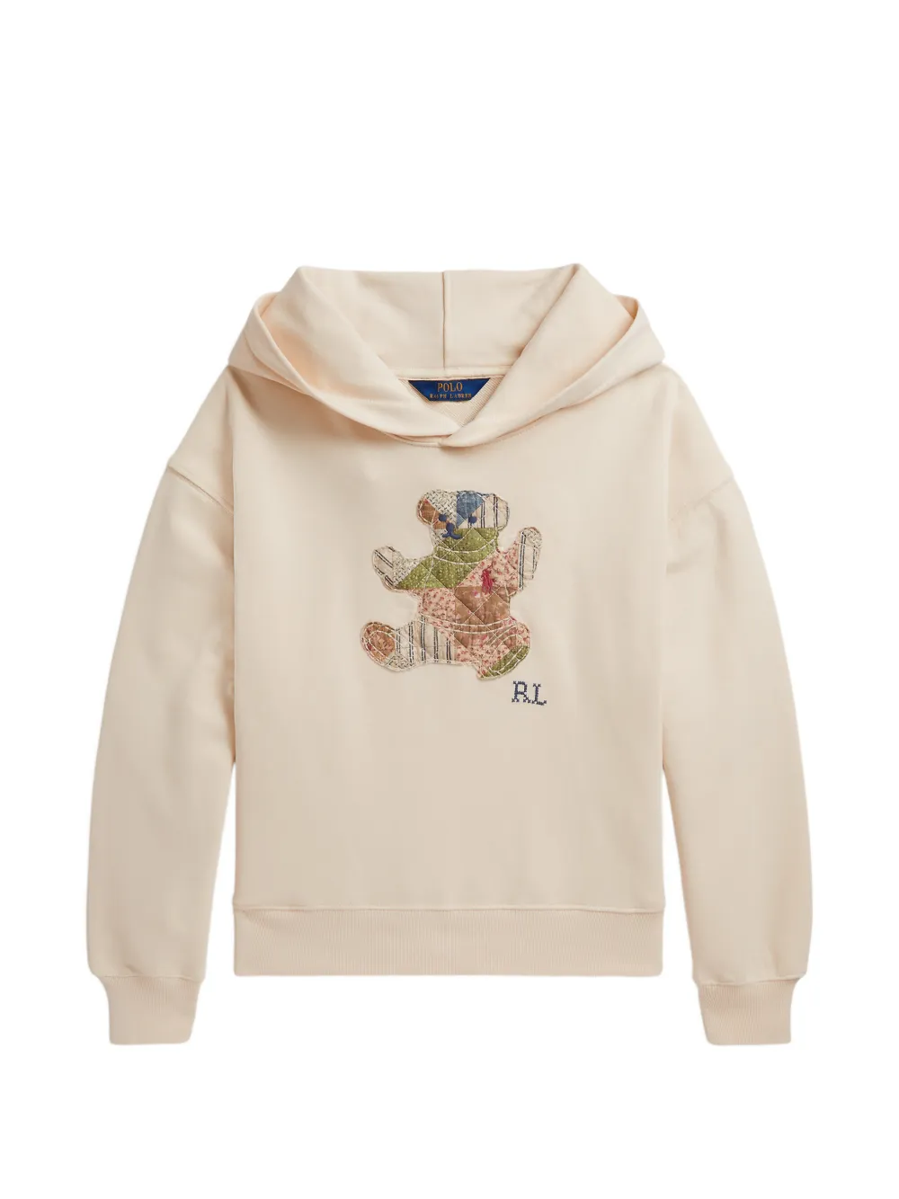POLO RALPH LAUREN KIDS patchwork bear french terry hoodie - Neutrals