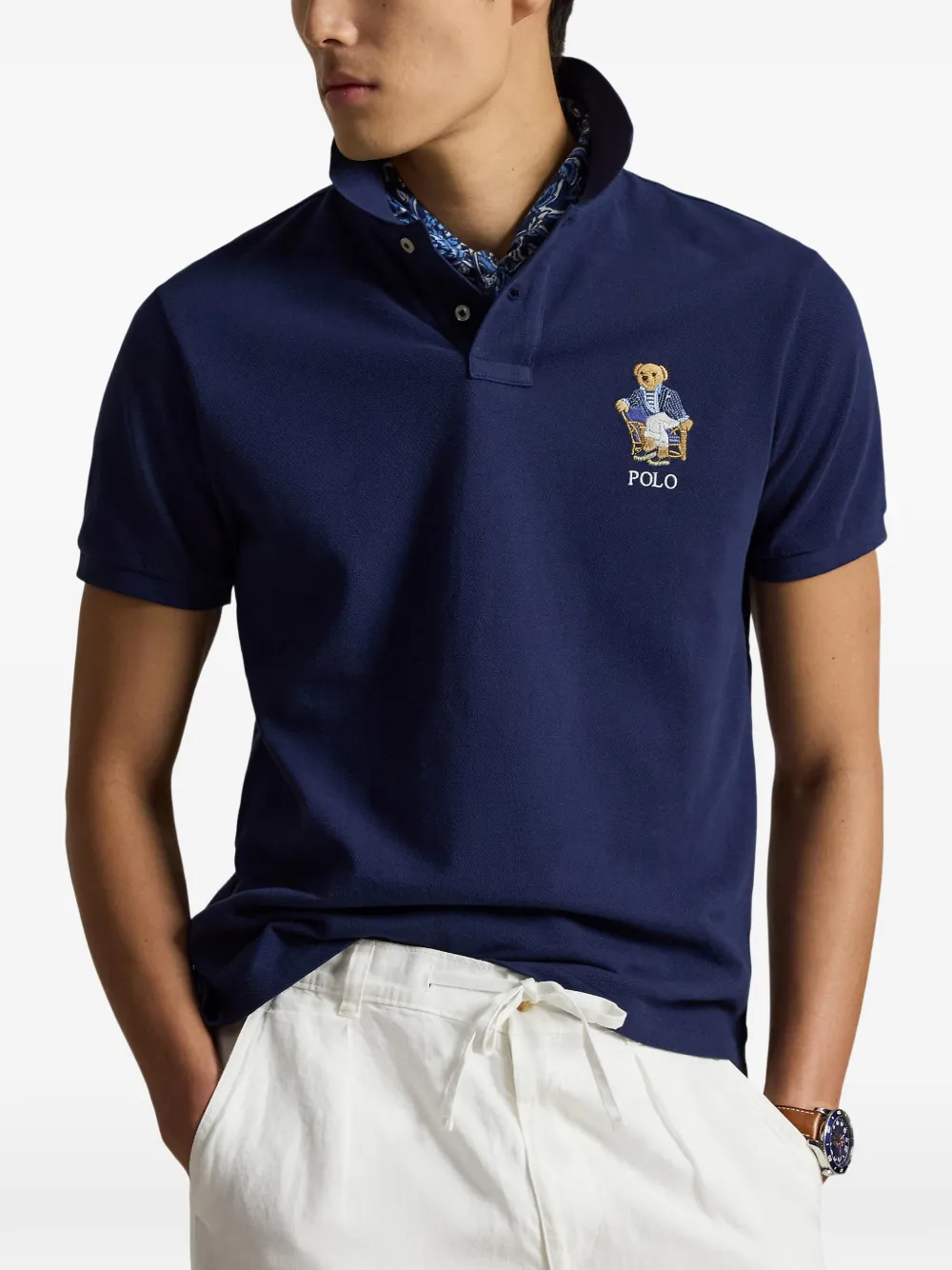 Polo Ralph Lauren Poloshirt met geborduurde beer Blauw