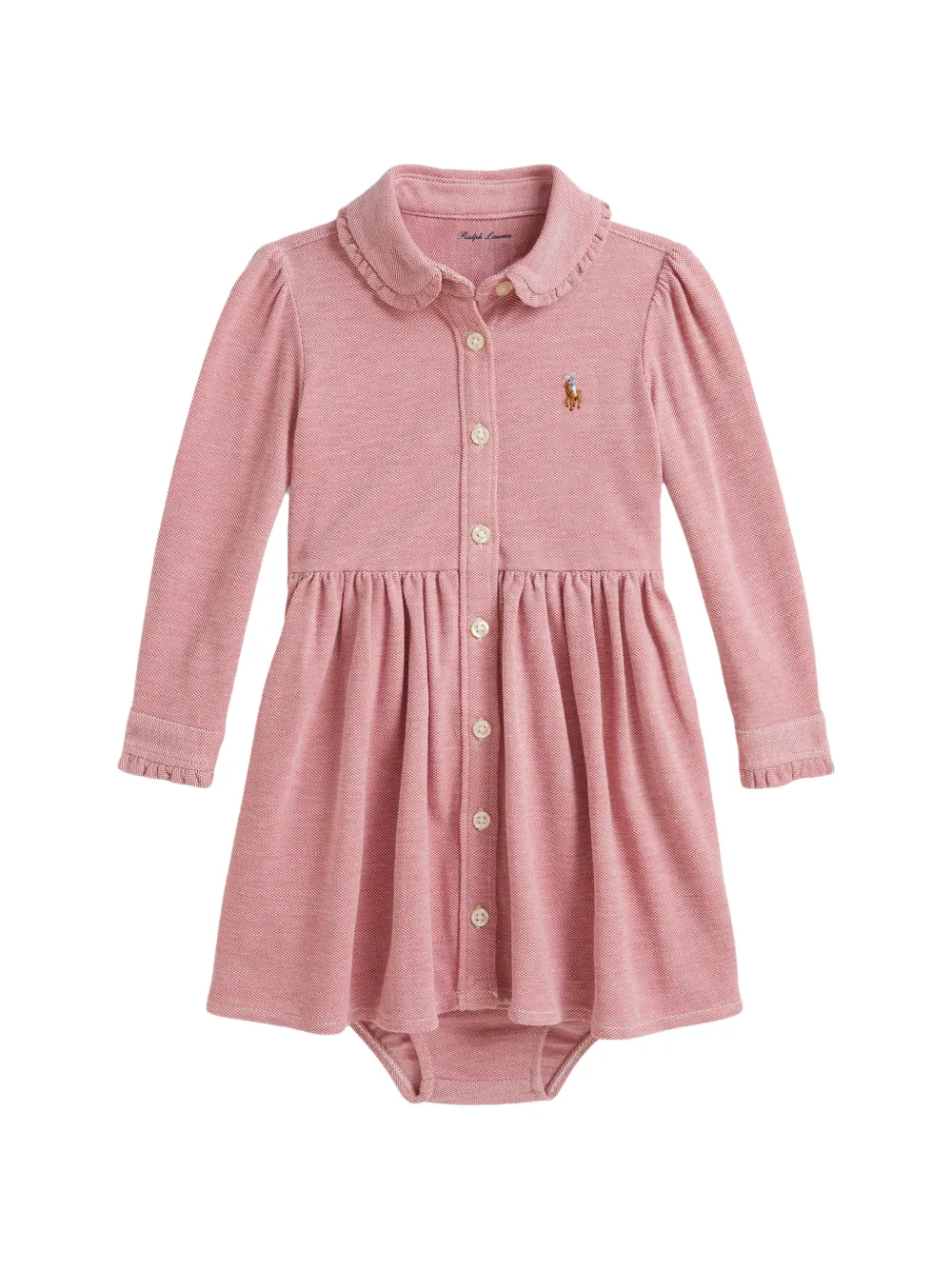 POLO RALPH LAUREN KIDS Pony-embroidered ruffle-trim dress - Pink