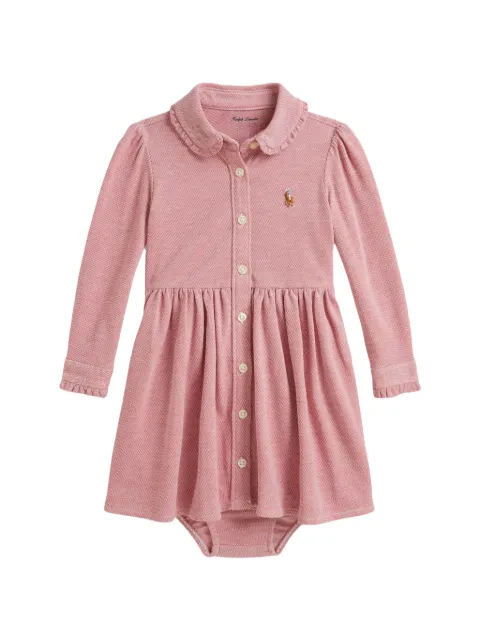 POLO RALPH LAUREN KIDS Pony-embroidered ruffle-trim dress