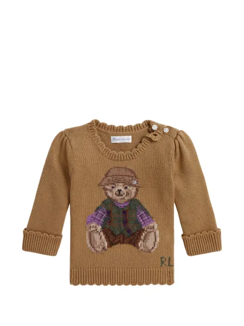 POLO RALPH LAUREN KIDS Polo Bear scalloped-trim sweater