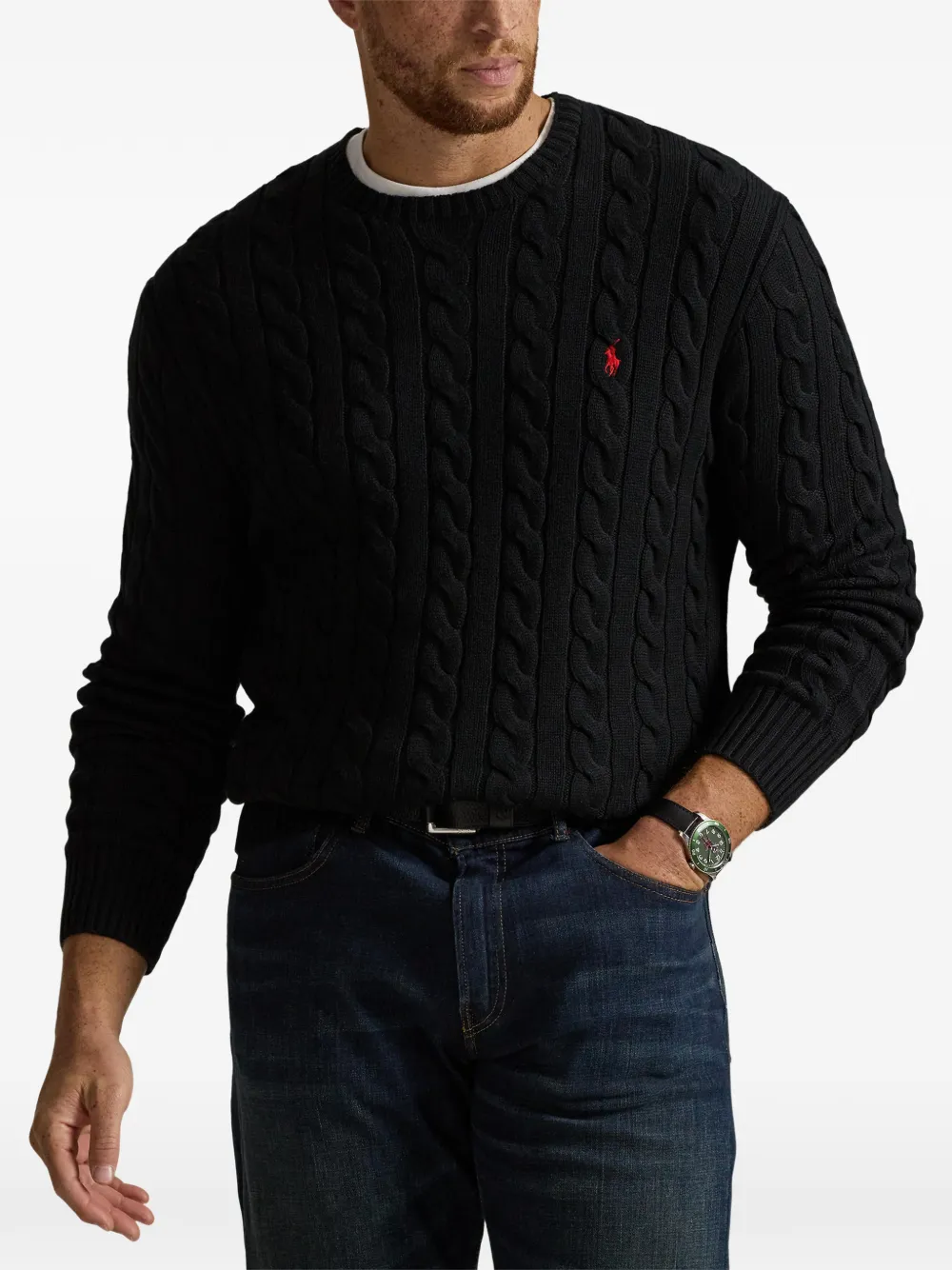 Polo Ralph Lauren Kabelgebreide trui Zwart