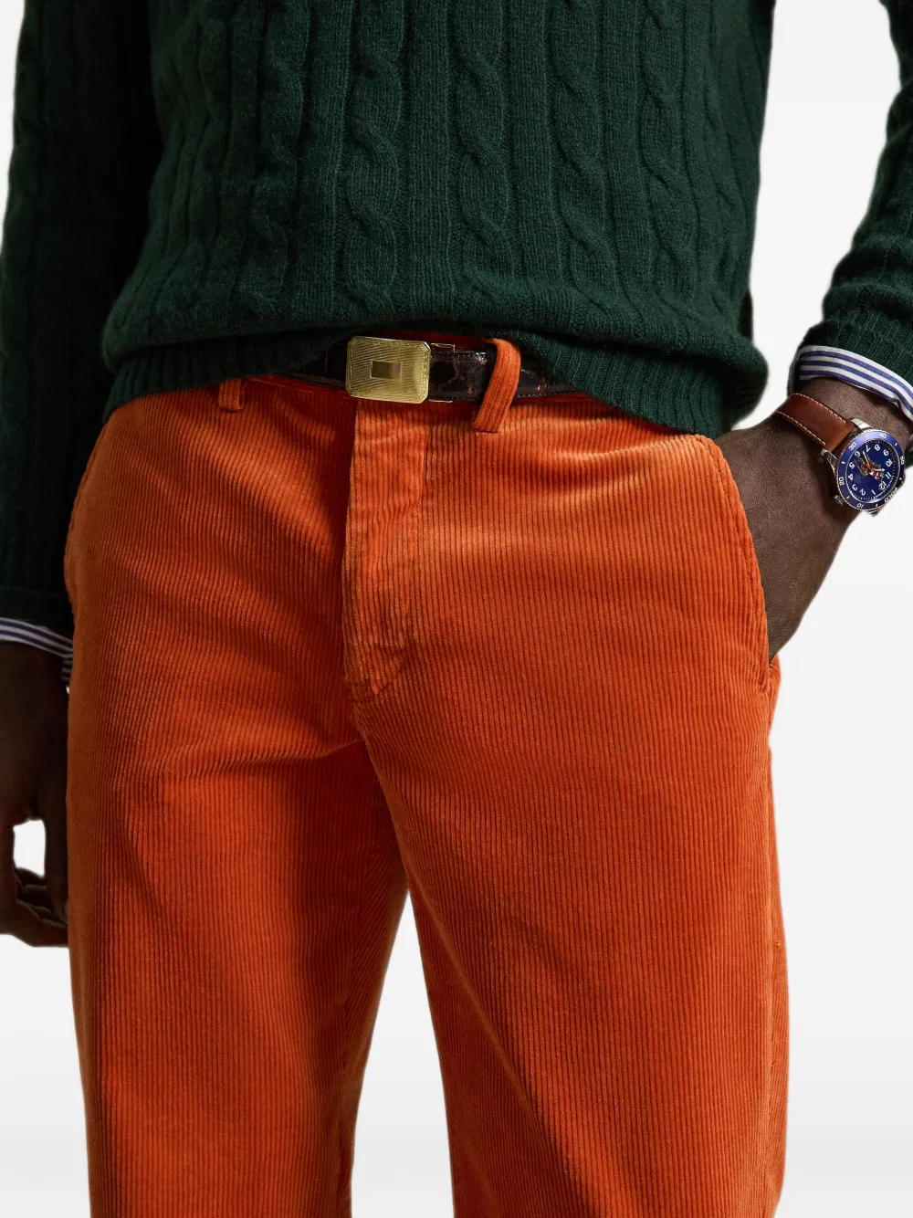 Polo Ralph Lauren Bedford Straight Fit ribfluwelen broek Oranje