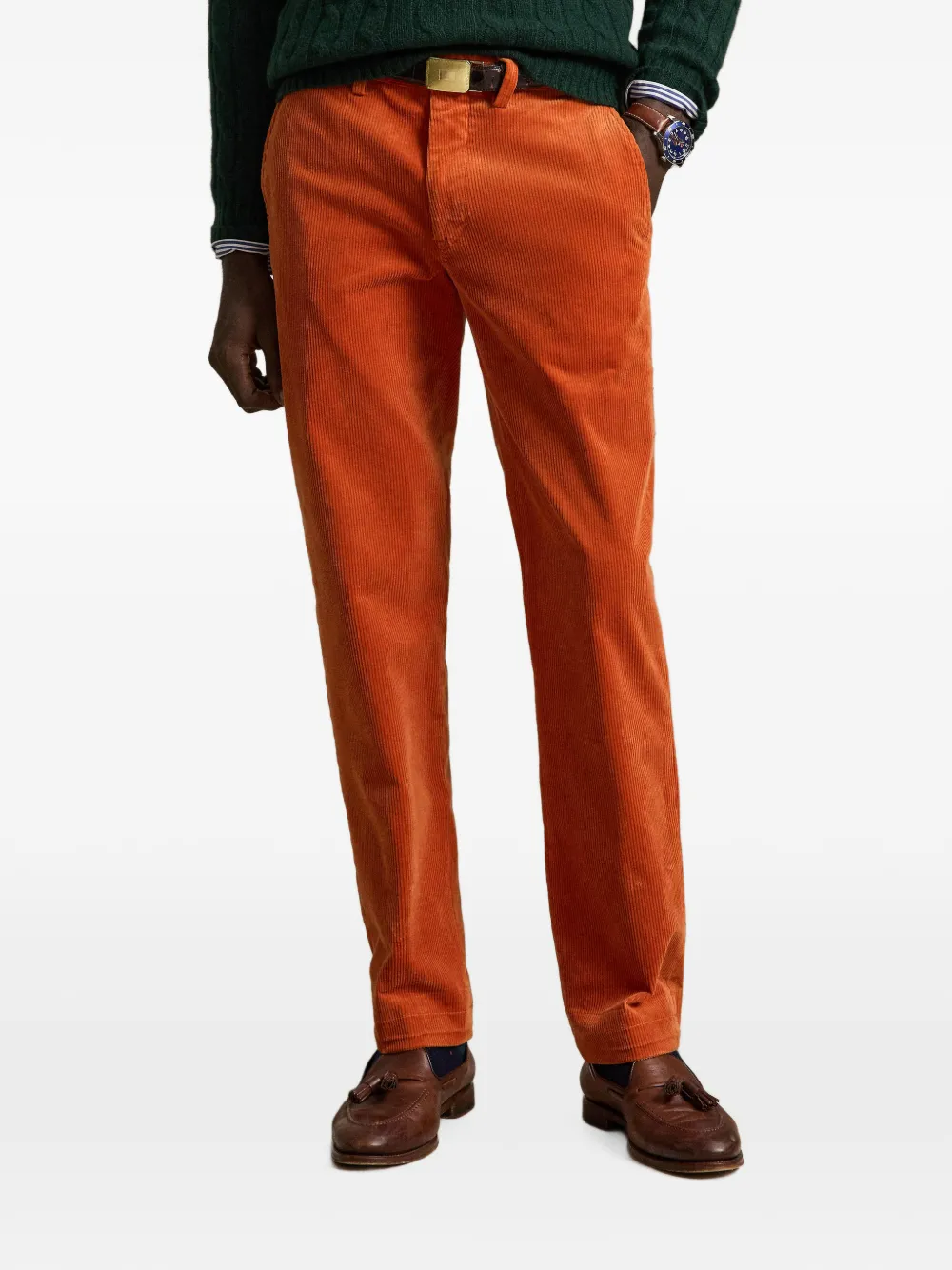 Polo Ralph Lauren Bedford Straight Fit ribfluwelen broek Oranje