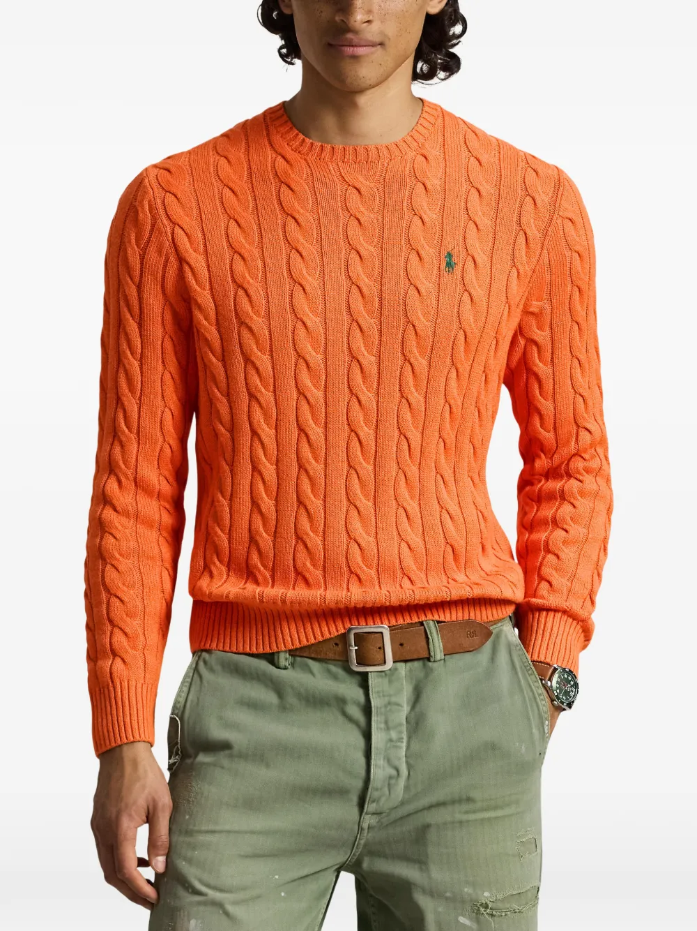 Polo Ralph Lauren Kabelgebreide trui met ponypatroon Oranje