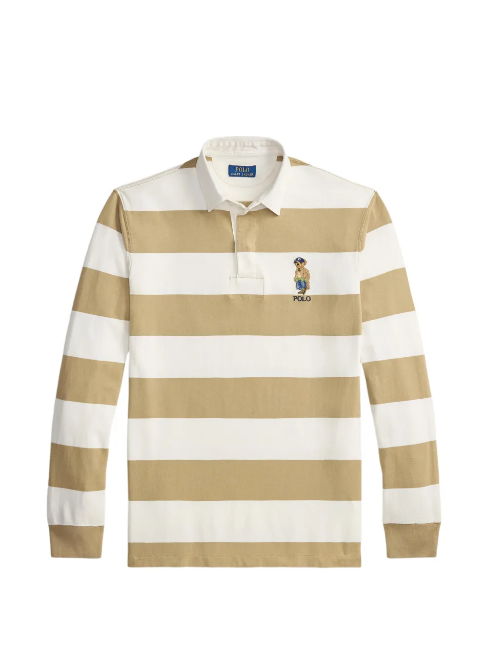 Polo Ralph Lauren Classic Fit Polo Bear Rugby Shirt In Neutrals