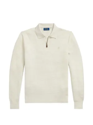 日*9様 Polo by Ralph Lauren スイングトップ ホワイト L Polo Ralph Lauren quarter-zip logo-embroidered Polo Shirt | White