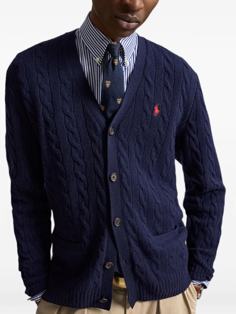 Polo Ralph Lauren Kabelgebreid vest met V-hals Blauw