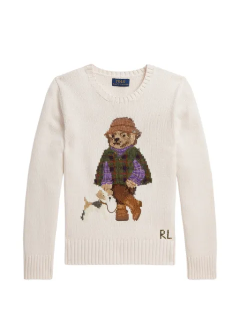 POLO RALPH LAUREN KIDS Polo Bear intarsia-knit cotton sweater