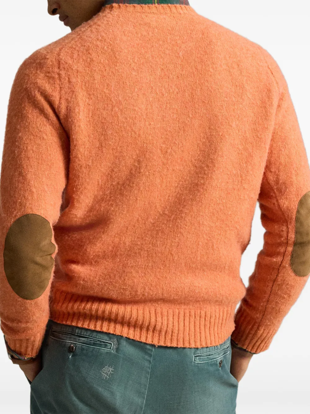 Polo Ralph Lauren Trui met elleboogpatch en raglan mouwen Oranje