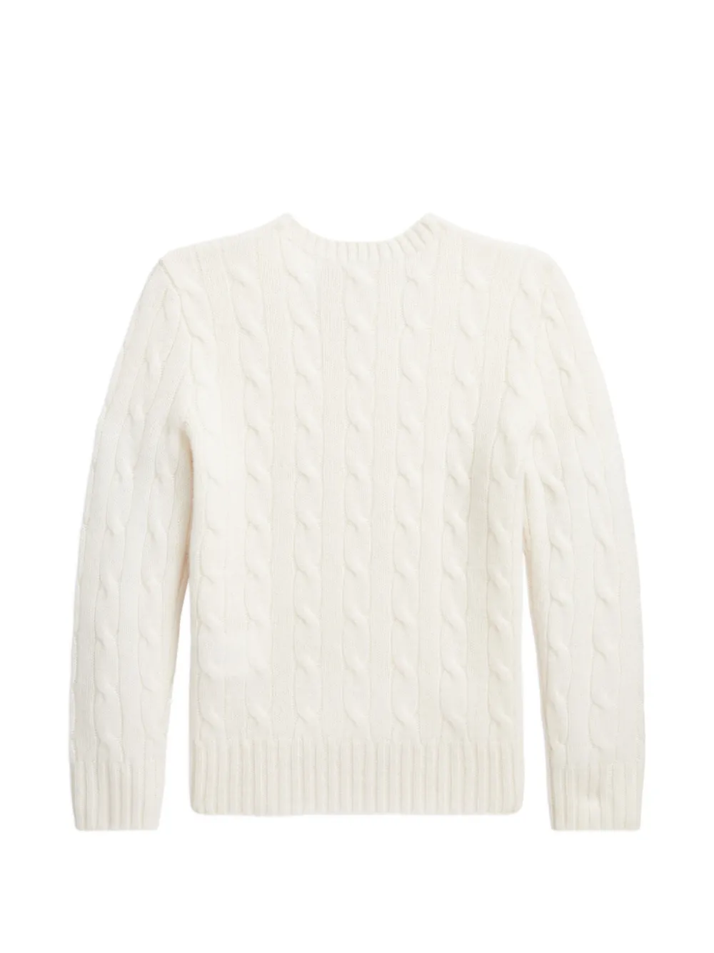POLO RALPH LAUREN KIDS Kabelgebreide trui met ronde hals Wit