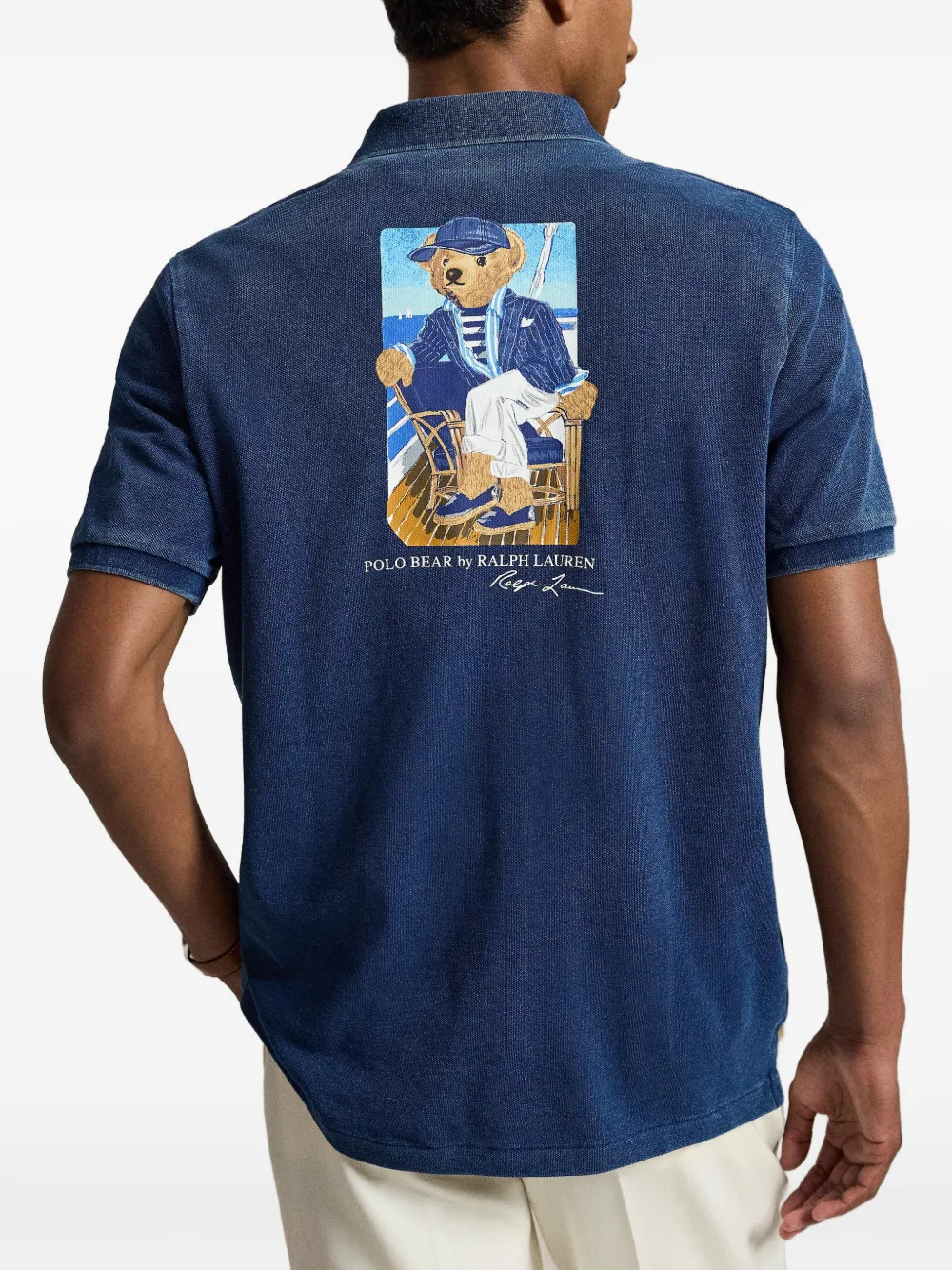 Polo Ralph Lauren Poloshirt met teddybeerprint Blauw