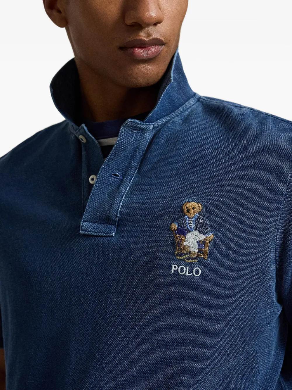 Polo Ralph Lauren Poloshirt met teddybeerprint Blauw