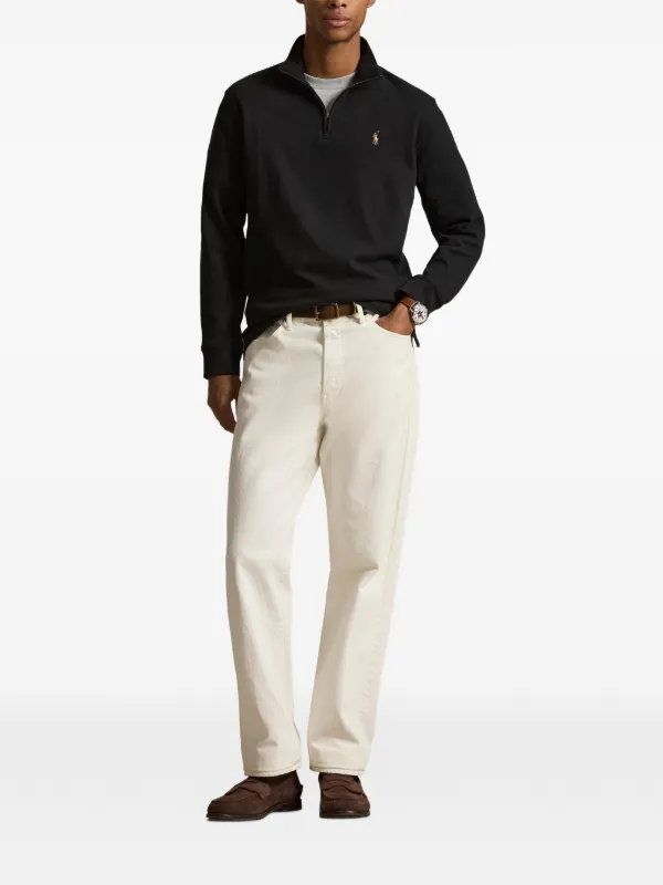 Polo Ralph Lauren logo-embroidered quarter-zip Pullover | Black
