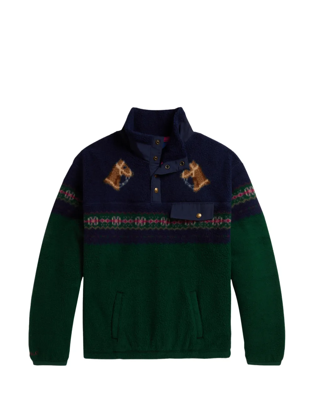 POLO RALPH LAUREN KIDS Felpa Fair Isle - Verde
