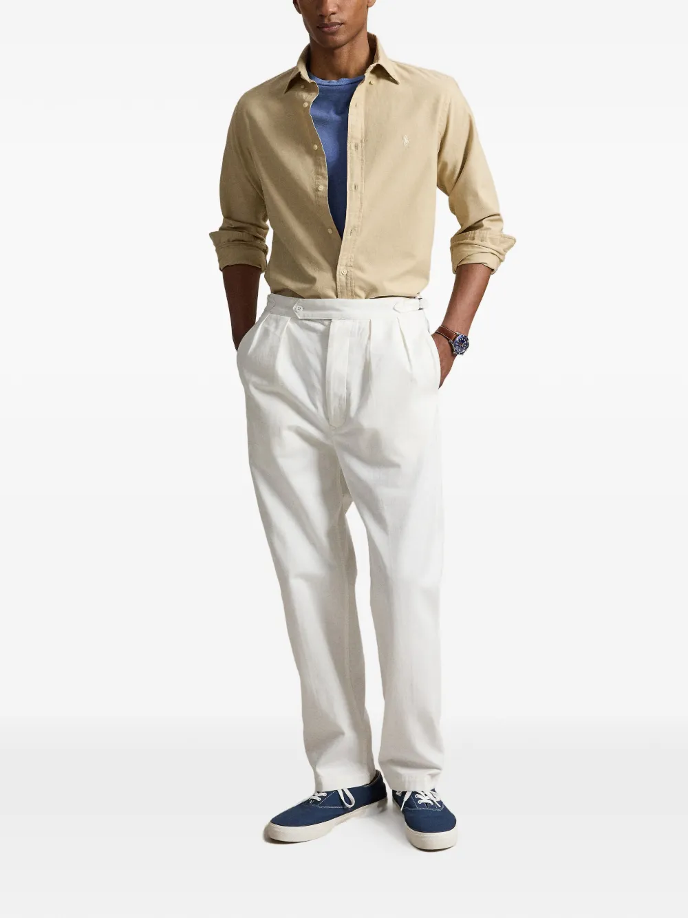 Polo Ralph Lauren Oxford overhemd met geverfd effect Bruin