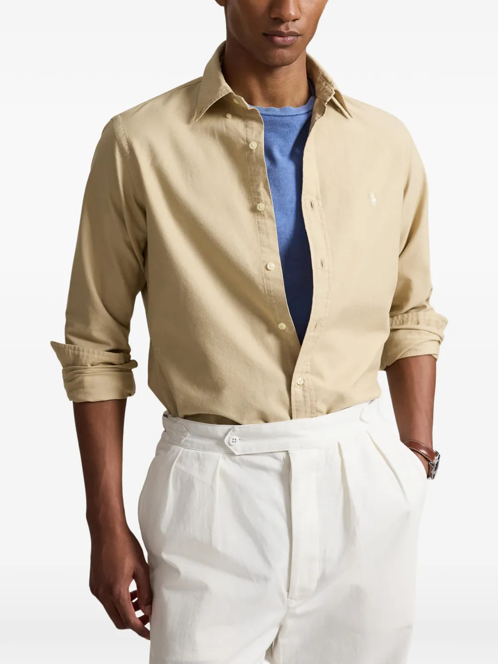 Polo Ralph Lauren Oxford overhemd met geverfd effect Bruin