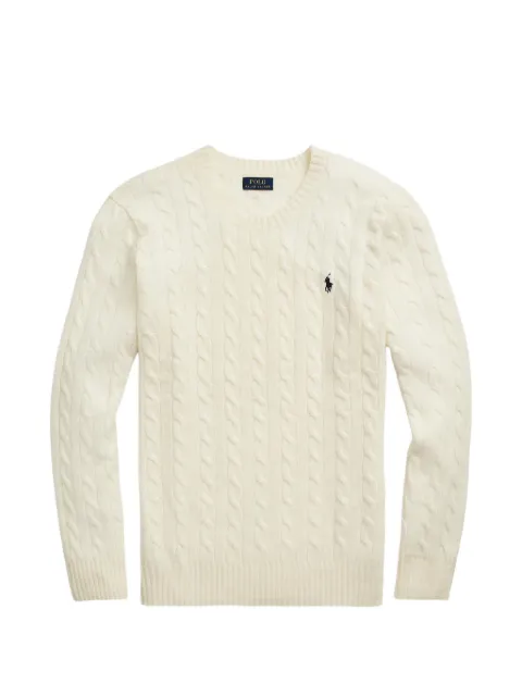 Polo Ralph Lauren suéter en tejido de ochos con cuello redondo