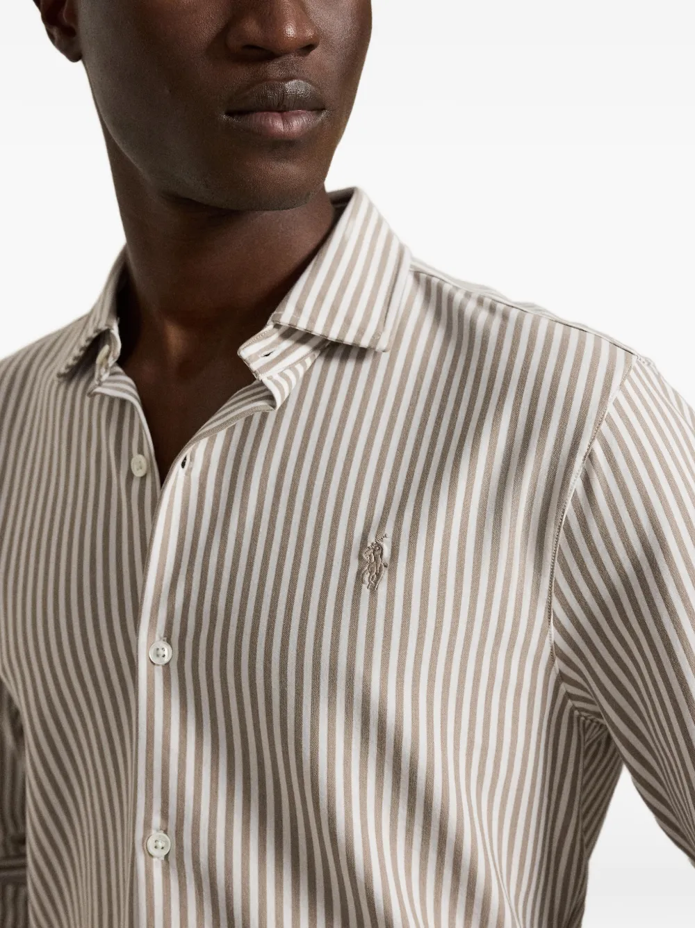 Polo Ralph Lauren Gestreept Oxford overhemd Beige