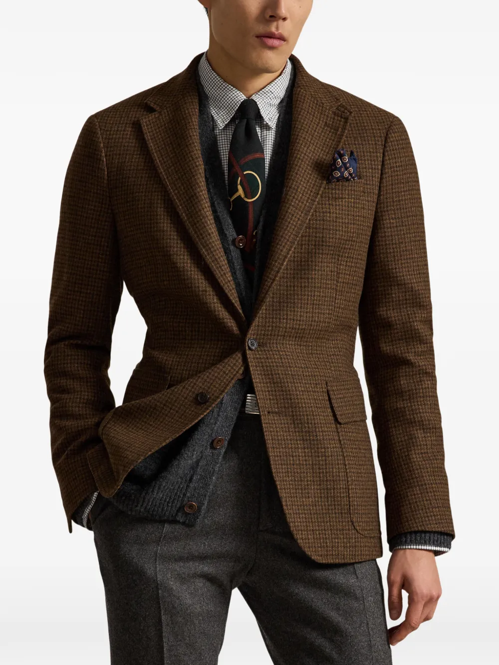 Polo Ralph Lauren Modern Fit geruite blazer Bruin
