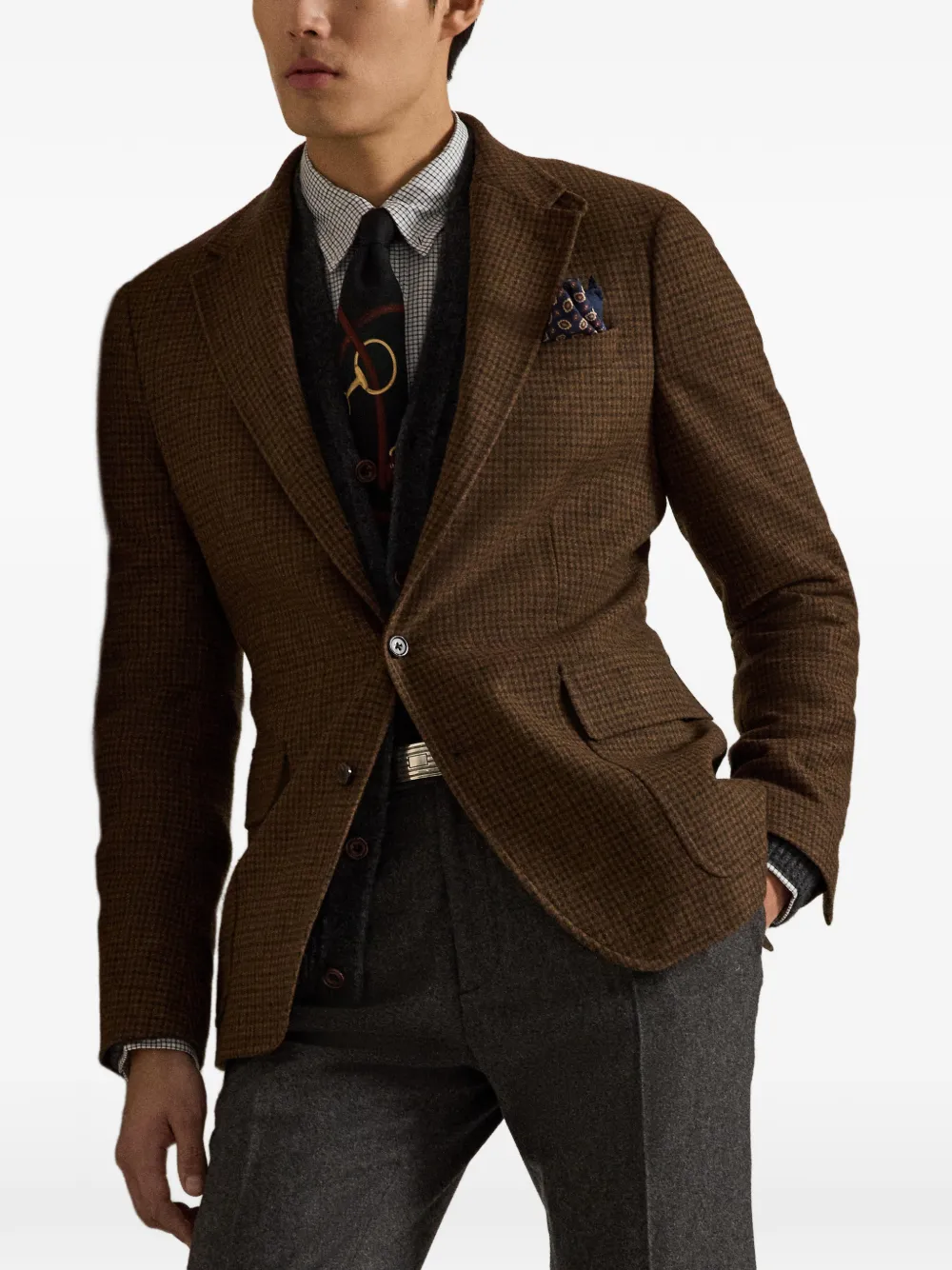 Polo Ralph Lauren Modern Fit geruite blazer Bruin