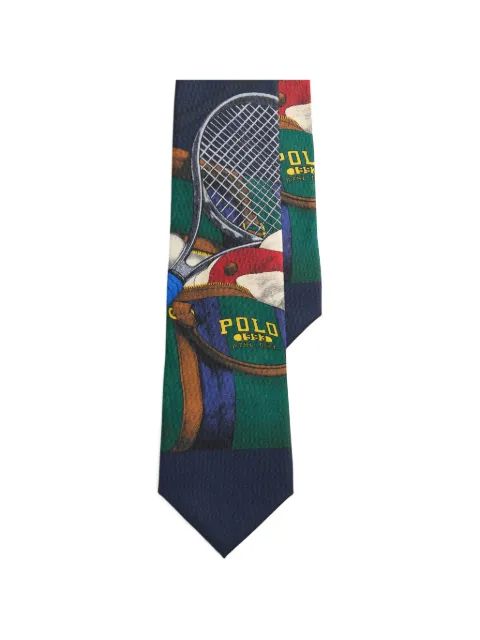 Polo Ralph Lauren corbata de seda con estampado de tenis