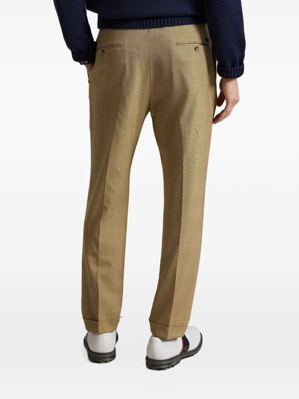 RLX Ralph Lauren Geruite plooibroek Beige