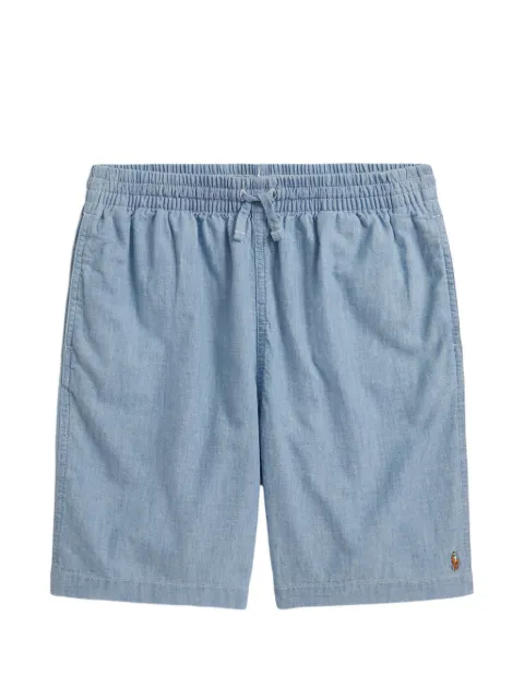 POLO RALPH LAUREN KIDS embroidered-logo chambray shorts
