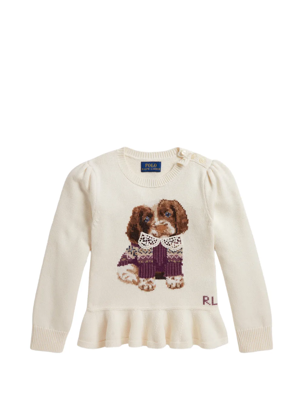 POLO RALPH LAUREN KIDS Maglione con peplum - Toni neutri