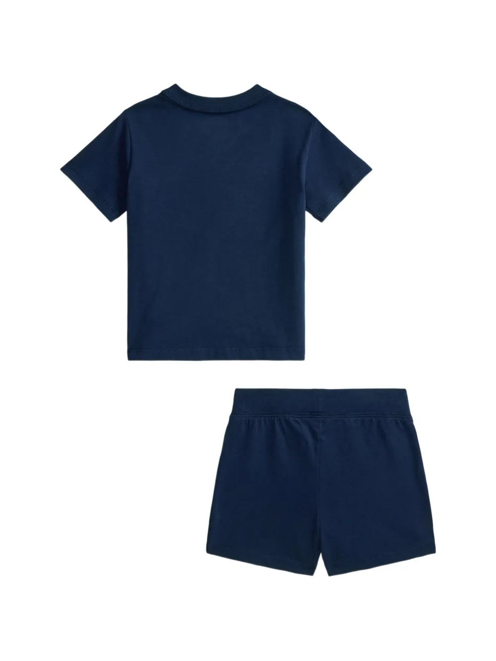 POLO RALPH LAUREN KIDS Katoenen T-shirt en shorts met vlag-applicatie Blauw