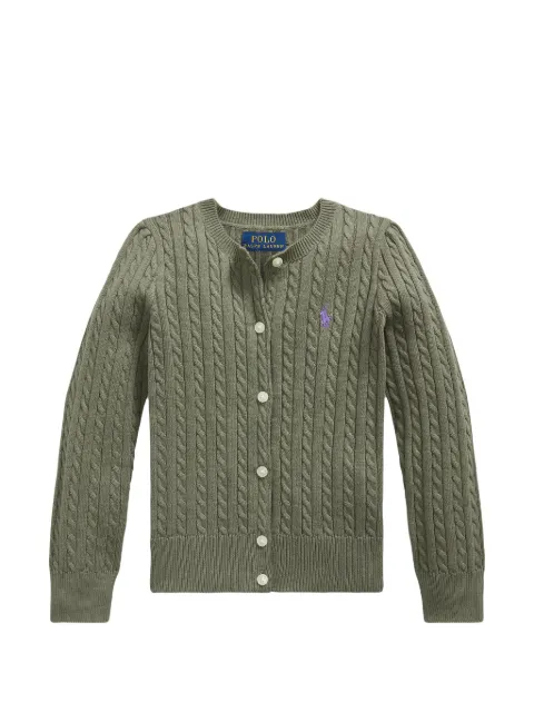 POLO RALPH LAUREN KIDS cable-knit Pony-embroidered cardigan
