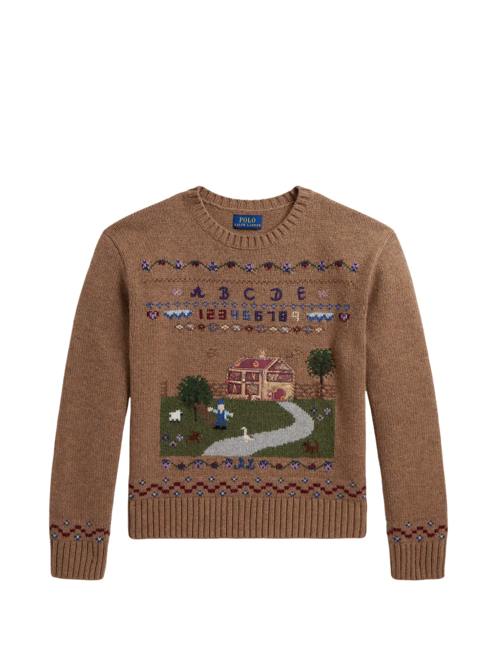 POLO RALPH LAUREN KIDS Maglione con intarsio - Marrone