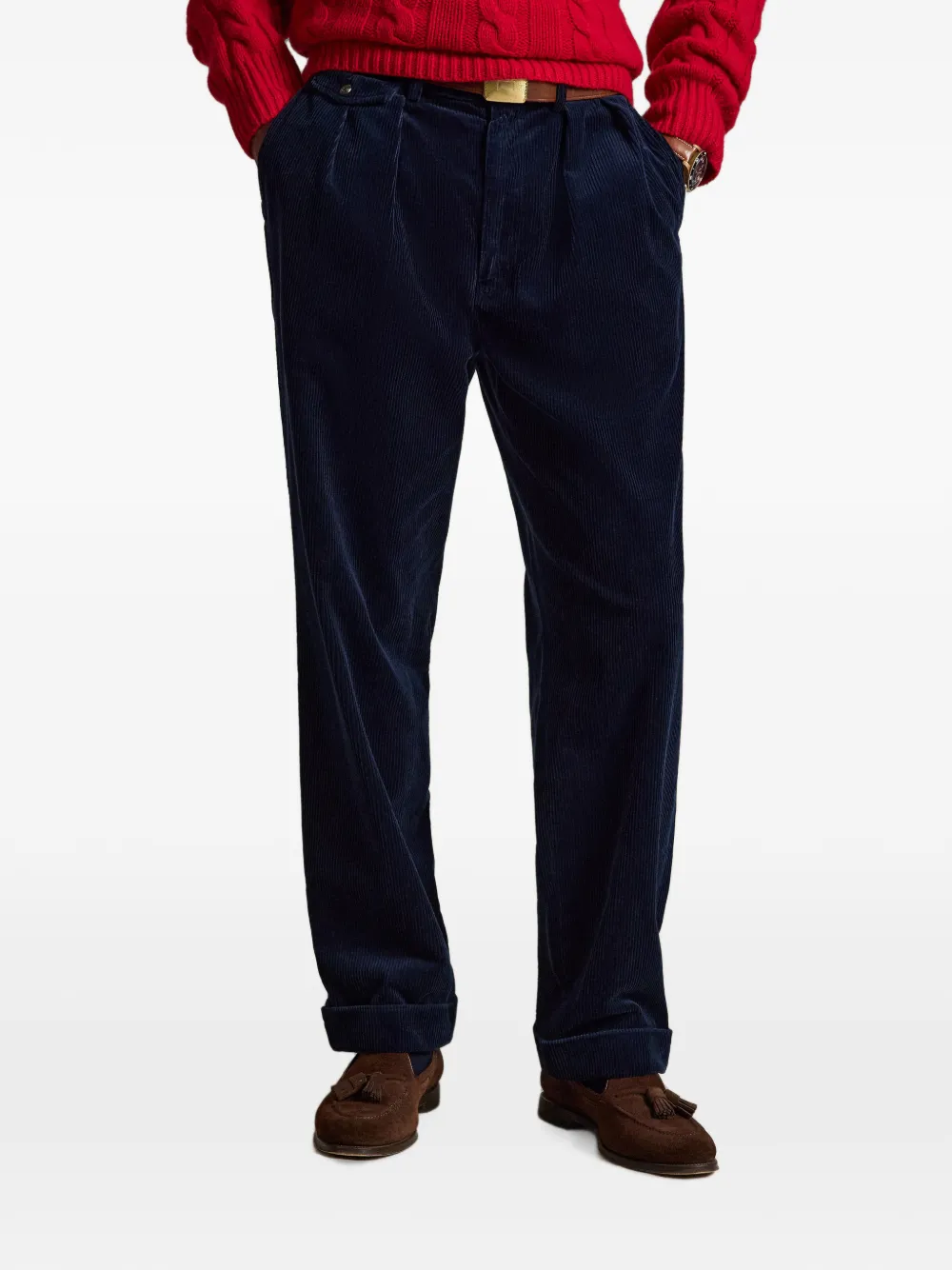 Polo Ralph Lauren Whitman geplooide ribfluwelen broek Blauw