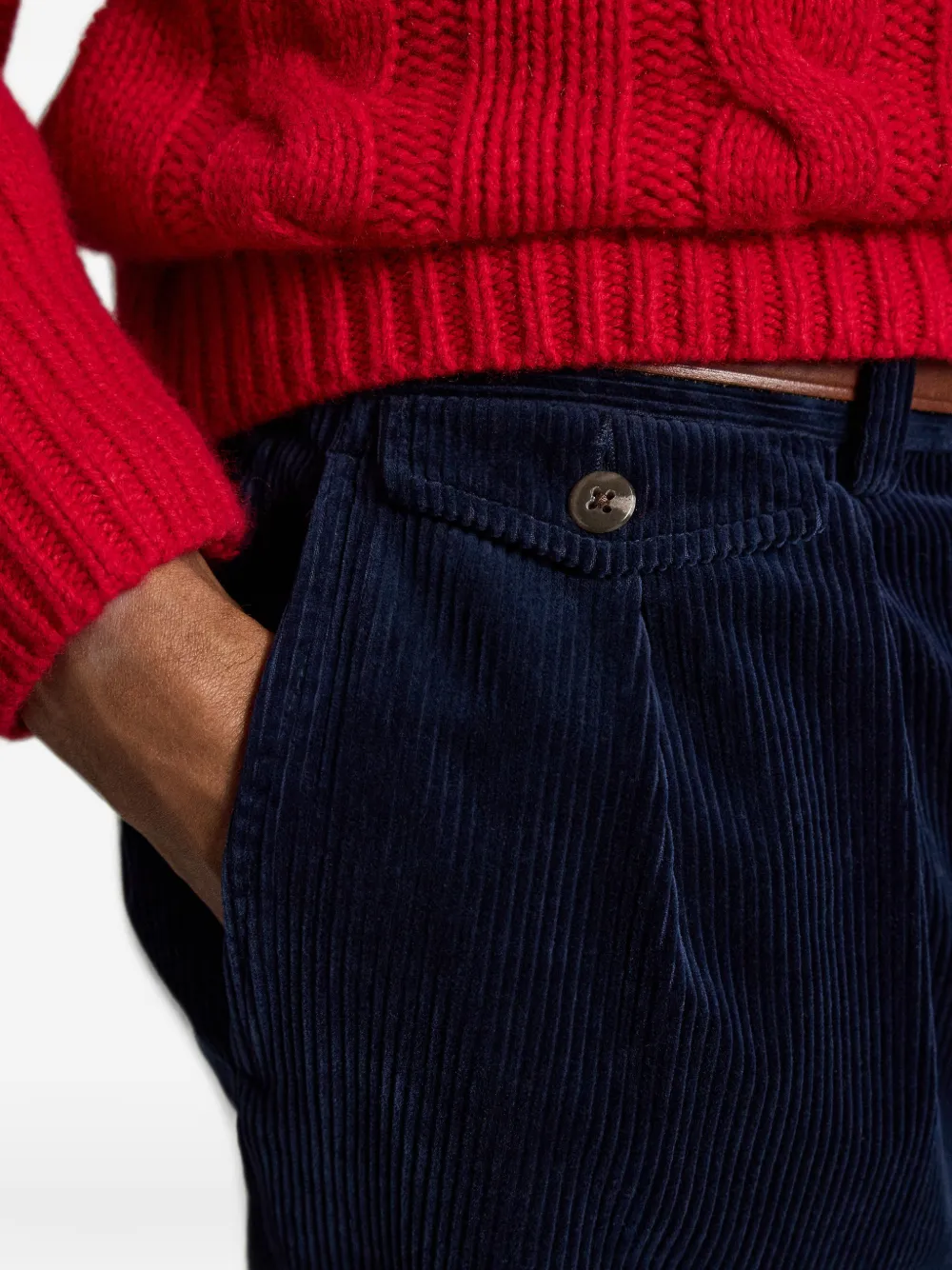 Polo Ralph Lauren Whitman geplooide ribfluwelen broek Blauw