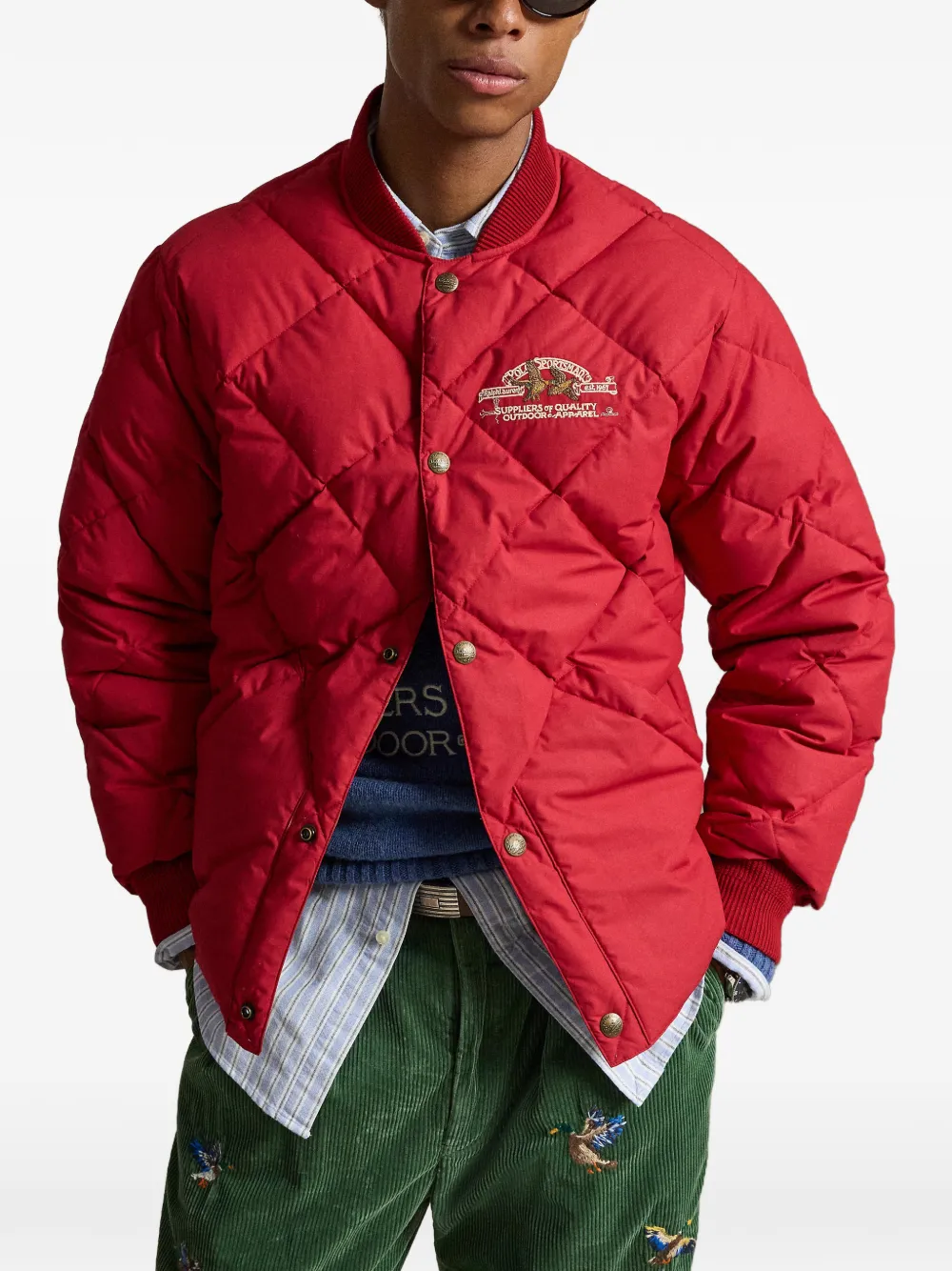 Polo Ralph Lauren Gyer gewatteerd bomberjack Rood