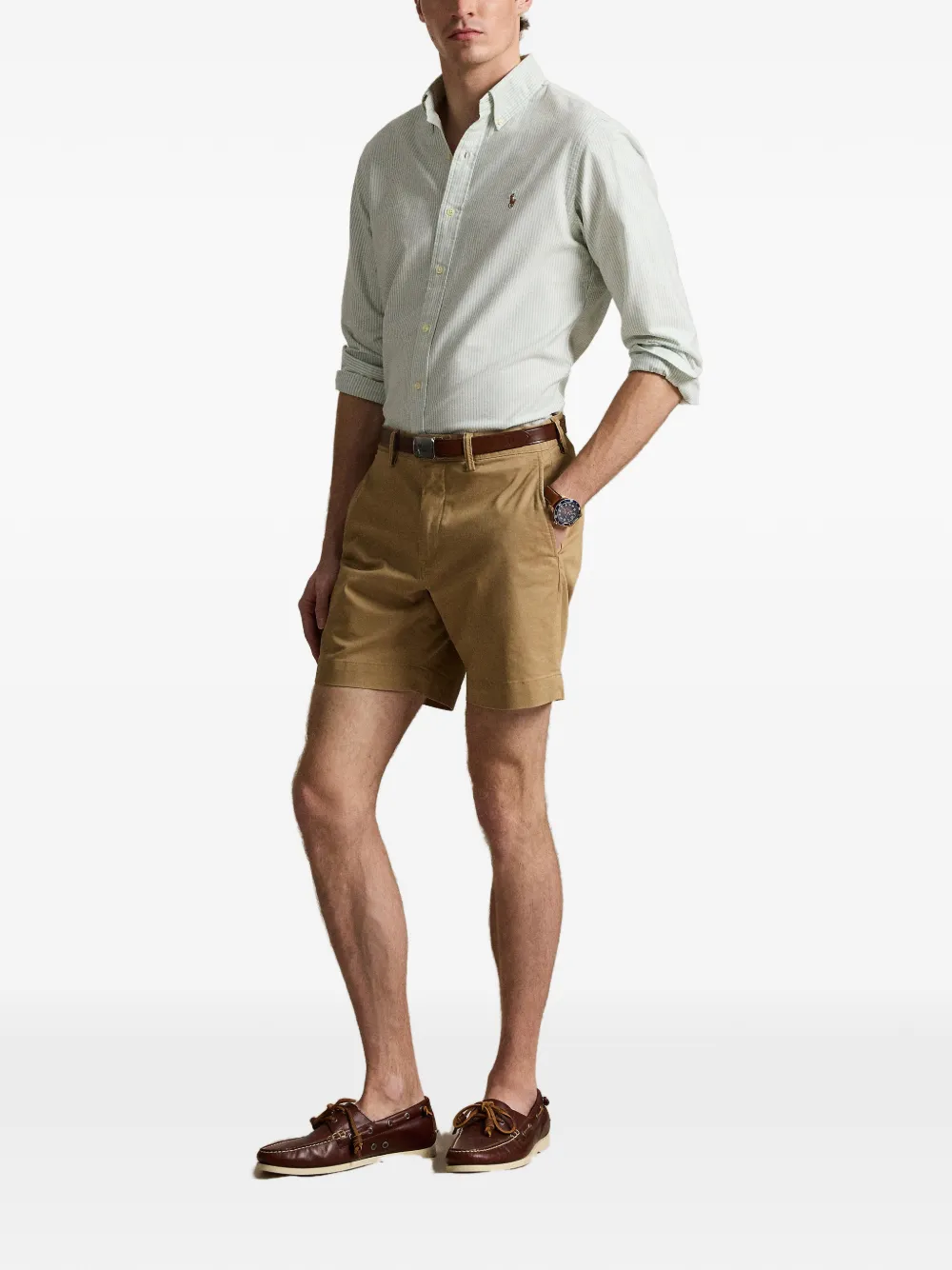Polo Ralph Lauren Gestreept Oxford overhemd Wit